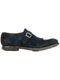 distressed brogue detail monk shoes