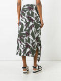 leaf print full skirt