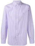logo embroidered striped shirt