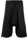 drop crotch track shorts