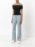 raw hem flared trousers