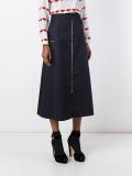 zipped A-line skirt