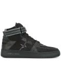 panelled hi-top sneakers