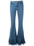 flared detailing straight jeans