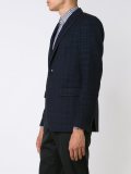 方格图案休闲西装夹克