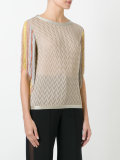 fringed metallic blouse