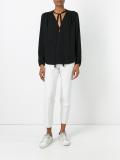 tie neck shift blouse