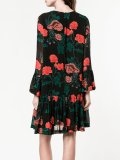 Floral Print Drop Hem Skirt