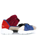 panel tied strap sneakers 
