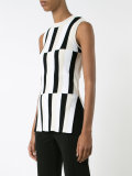 striped panel tank top
