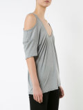 scoop neck one-shoulder top