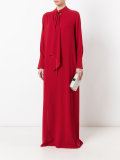 pussy bow maxi dress