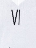 v领数字毛衣