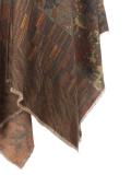 jacquard collar detail poncho