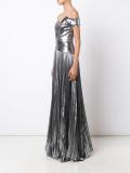 matte metallic pleated dress
