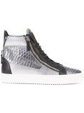 snake print high-top sneakers