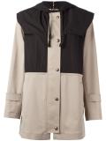 buttoned hooded coat