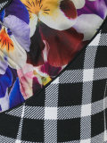 floral insert check mini-dress
