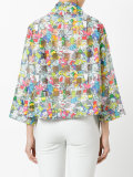 Garbage print cropped jacket