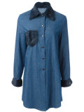 fur trim shirt dress 