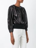 pleated cropped blouse