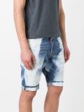 heavily bleached denim shorts