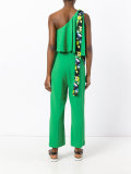 single shoulder ruffled jumpsuit