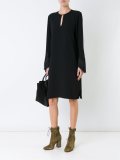 keyhole neckline shift dress