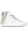 side zip hi-top sneakers