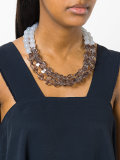 contrast beaded row necklace