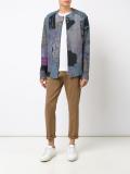 collarless zipped jacket