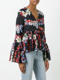 pleated trim blouse