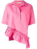 asymmetric ruffled shirt