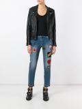 patched cropped jeans
