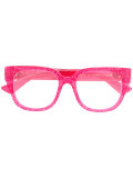 transparent glitter square glasses