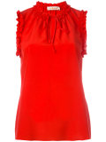lace-up neck tank top 