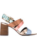 metallic sandals