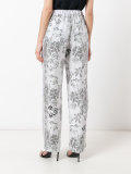 wide-leg floral trousers
