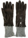 ribbed trim gloves