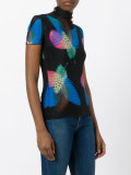 floral pattern knitted T-shirt