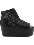 mesh panel wedge sandals 