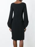 bell sleeve knee length dress