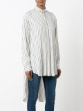 elongated back striped shirt