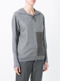 colour block hooded cardigan