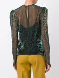 gold-tone detailing sheer blouse