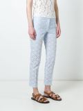 floral macramé cropped trousers