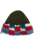 fur trim beanie 