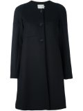 single breasted collarless coat