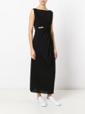 jersey long sleeveless drape dress