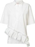 asymmetric ruffle shirt